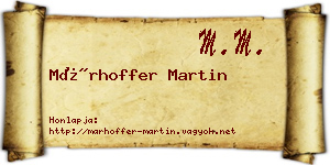 Márhoffer Martin névjegykártya