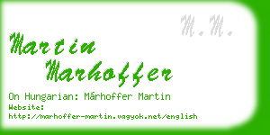 martin marhoffer business card